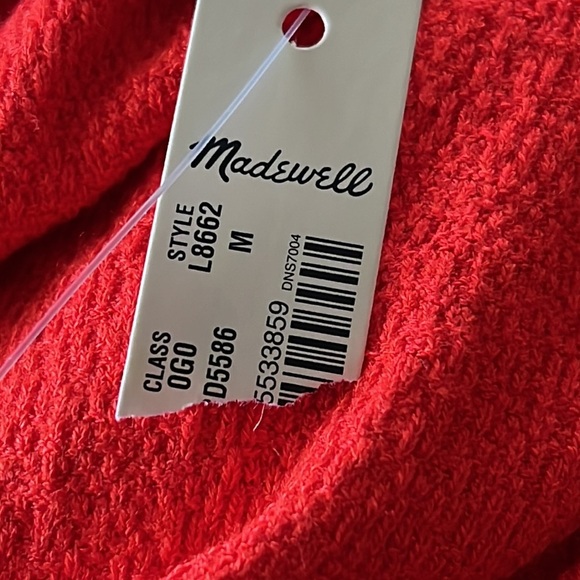 Madewell Texture & Thread Tiered-Sleeve Dress NWT Size Medium Orange - Picture 7 of 7